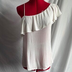 Hollister White Ruffle Camisole XS288